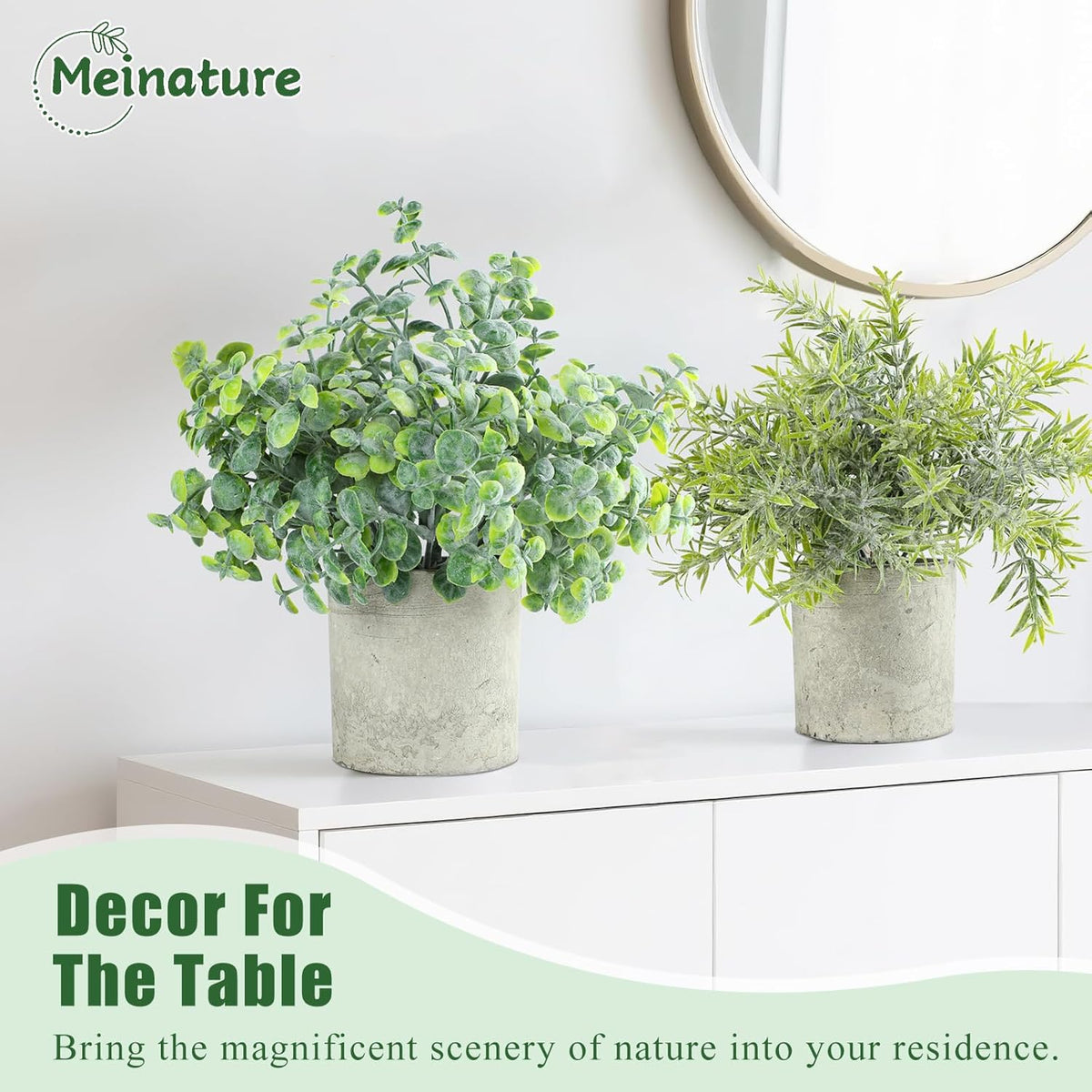 Timeless Mini Potted Artificial Small Home Decor Series