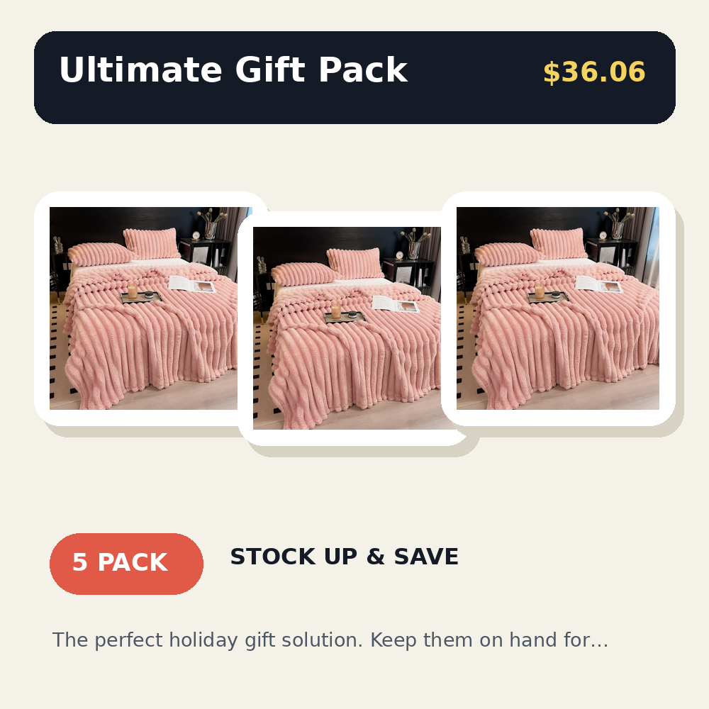 Super Soft Fleece Throw Blanket - Fluffy Stripe Texture Lightweight Blanket for Couch and Bed