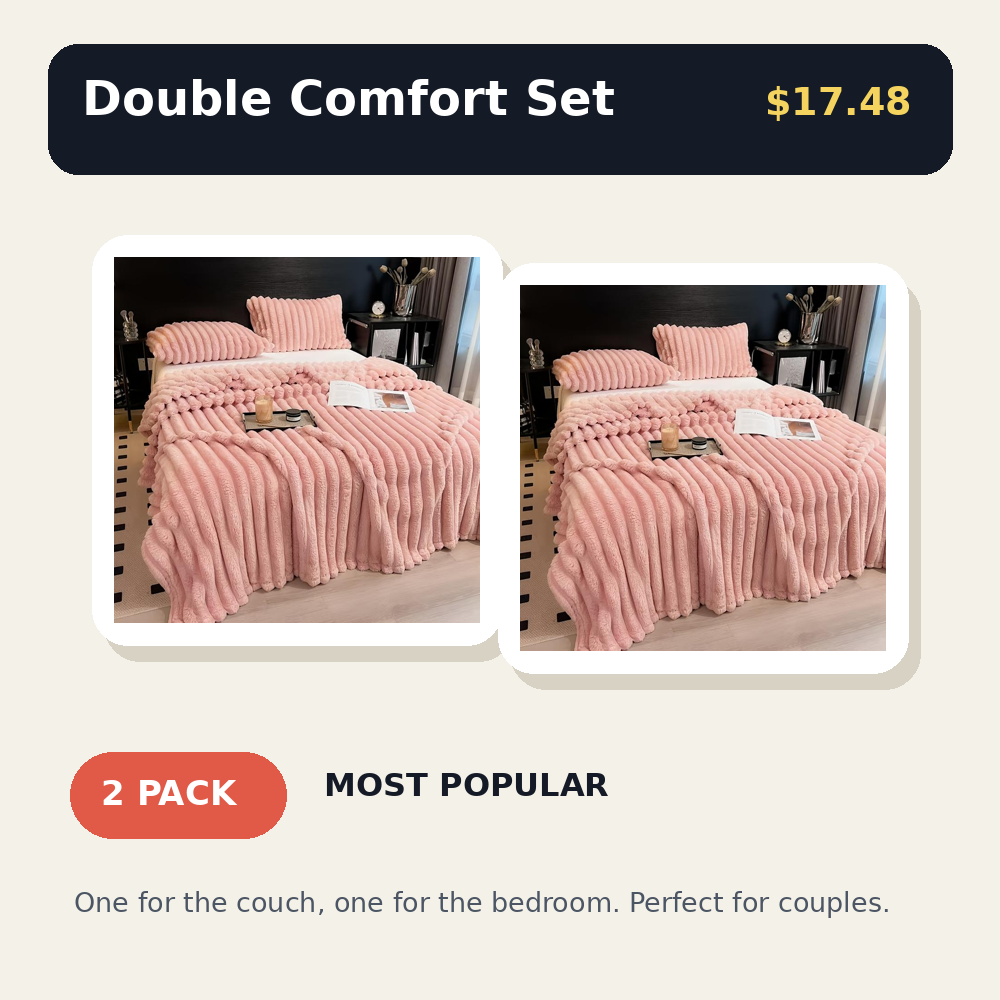 Super Soft Fleece Throw Blanket - Fluffy Stripe Texture Lightweight Blanket for Couch and Bed