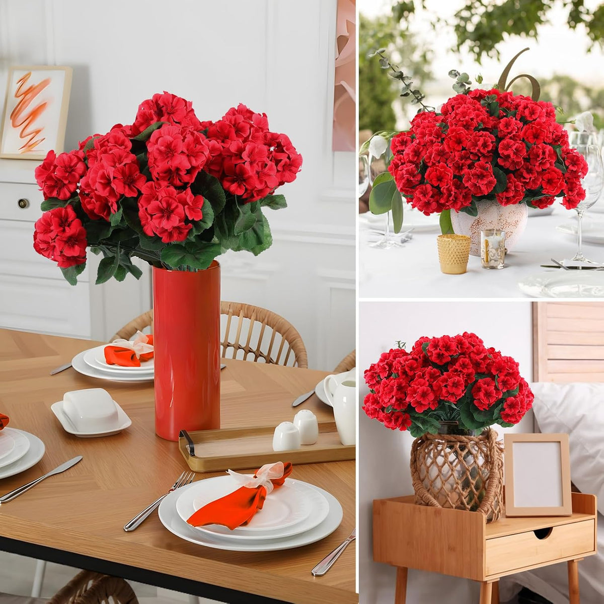 Decorative Artificial Geranium Rose Kitchen Home Decor Series