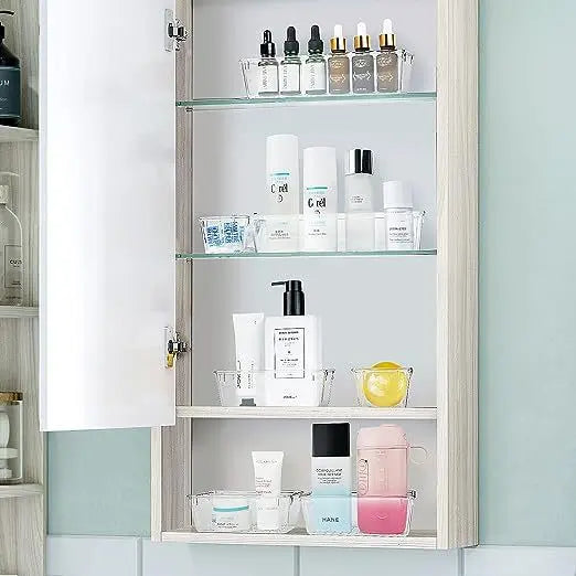 25 PCS Clear Plastic Drawer Organizer Set, 4 Sizes Versatile Storage Bins for Home and Office
