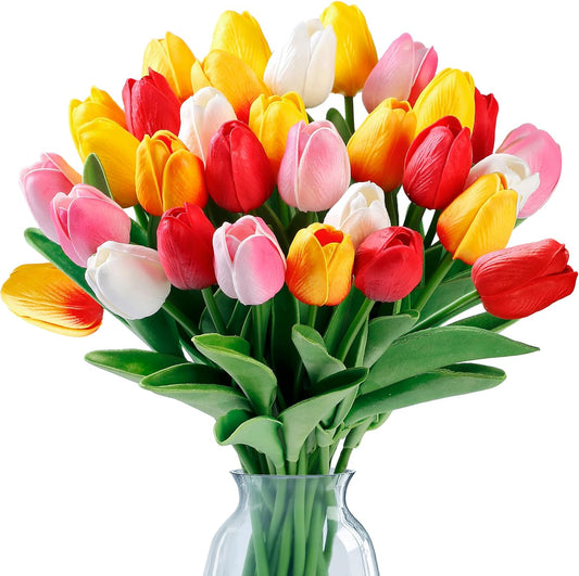 Vibrant Fake Tulips Artificial Real Home Decor Collection