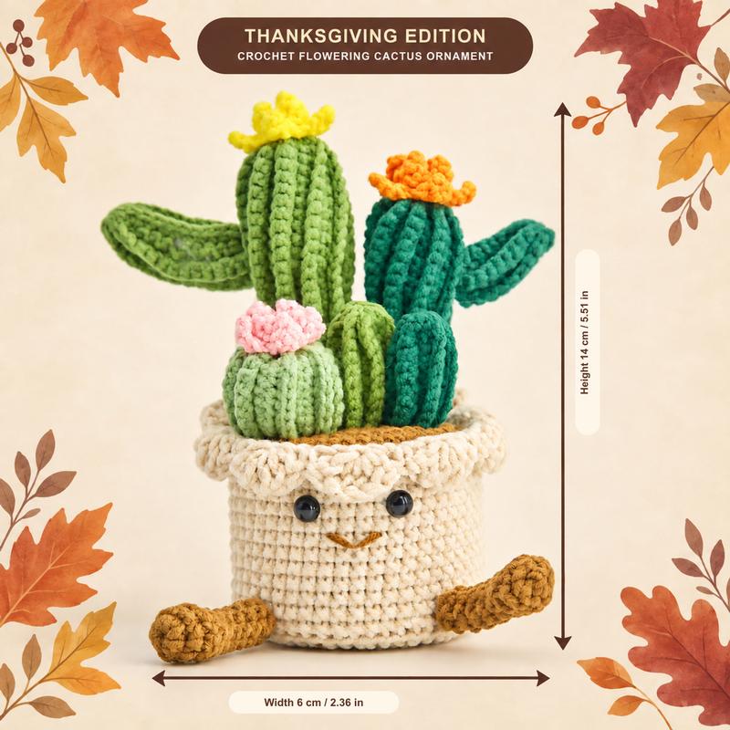 Handmade Crochet Flowers Bouquet - Halloween Pumpkin and Ghost Decor Gift
