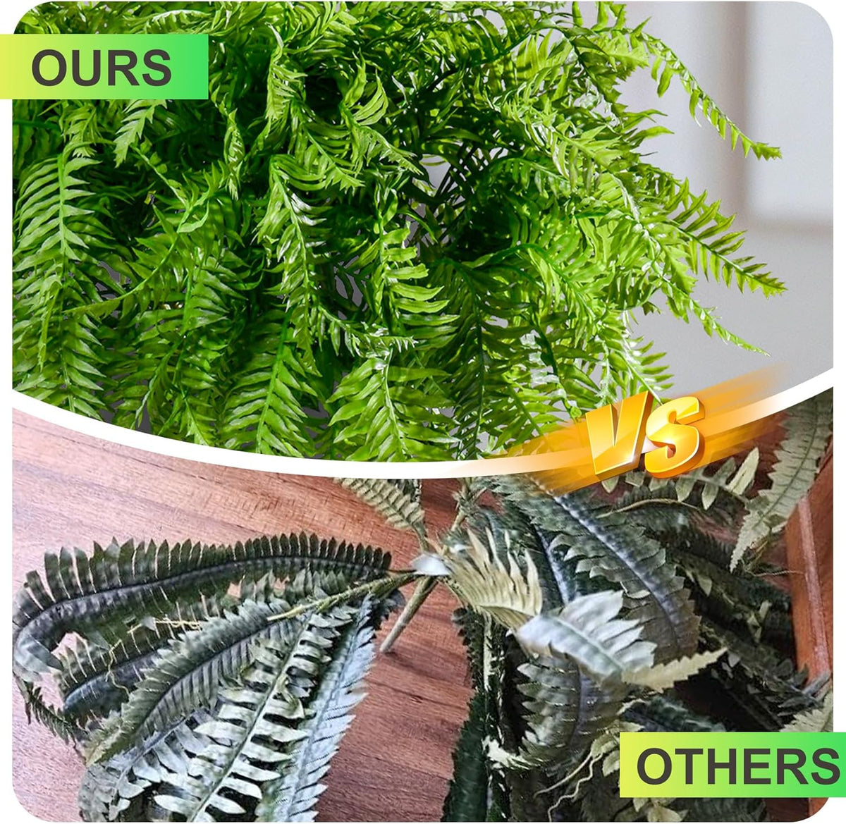 Vibrant Artificial Fern Greenery Kitchen Home Decor Display