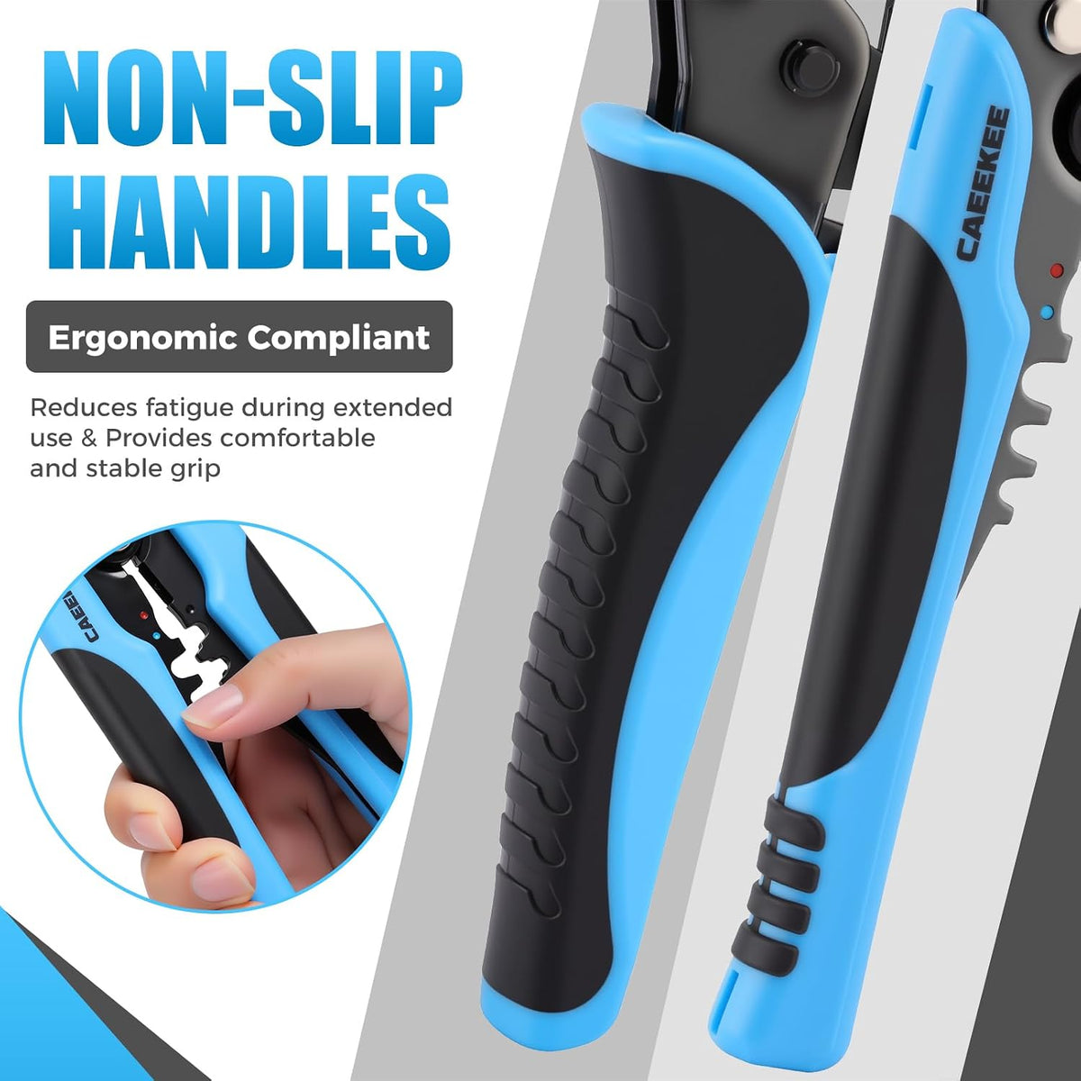 Wire Stripper and Crimping Tool Kit, AWG 24-10 Self-Adjusting Stripper with AWG 22-10 Ratchet Crimper