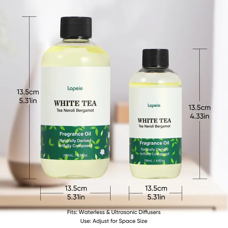 White Tea Fragrance Oil Refill, Unisex Neroli & Bergamot Aromatherapy Oil, 118ml/4.1fl oz