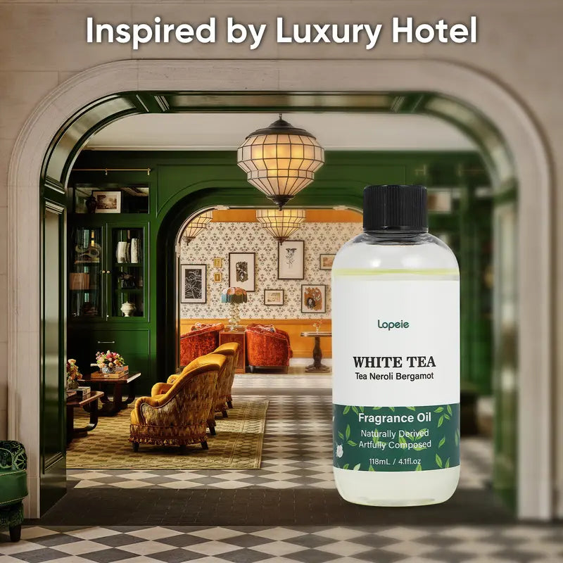 White Tea Fragrance Oil Refill, Unisex Neroli & Bergamot Aromatherapy Oil, 118ml/4.1fl oz