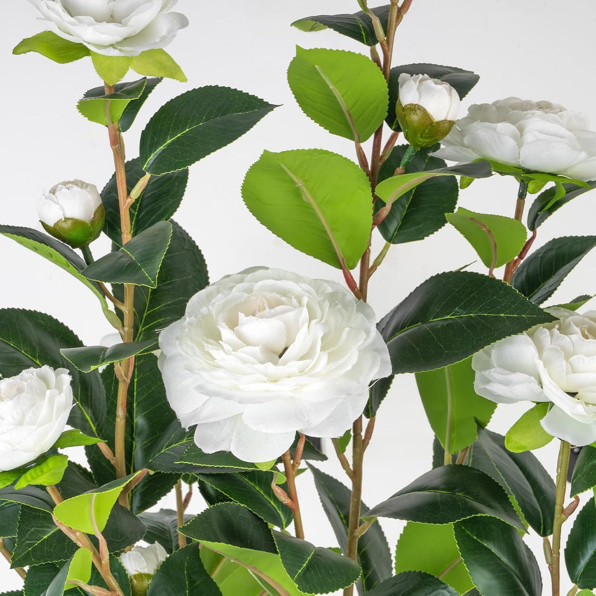 Stylish Artificial Camellia Pot Potted Home Decor Bundle