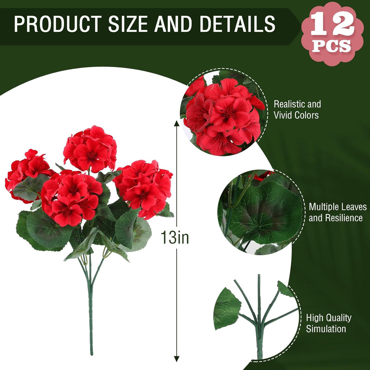 Decorative Artificial Geranium Rose Kitchen Home Decor Series