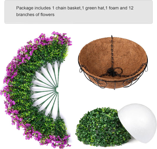 Natural Hyeflora Artificial Hanging Basket Home Decor Arrangement
