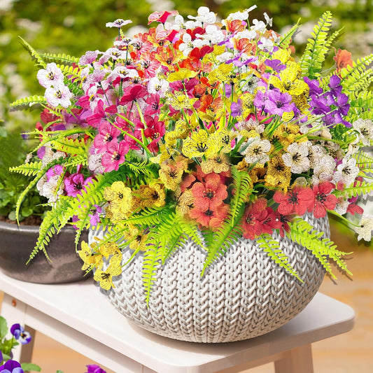 Vibrant UV Resistant Silk Stems Outdoor Decor Set