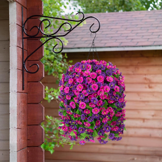 Decorative Artificial Fake Hanging Basket Outdoor Decor Bundle