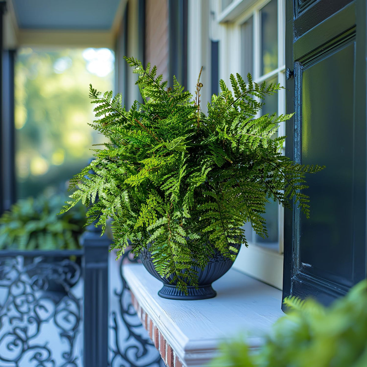 Natural Artificial Boston Ferns Resistant Home Decor Selection