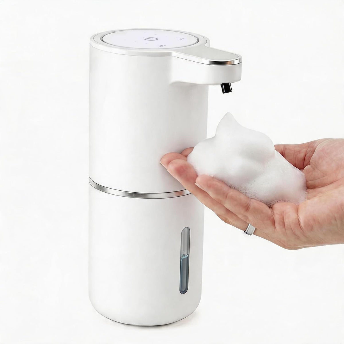 Automatic Foam Soap Dispenser - USB Rechargeable, 4-Level Adjustable, 380mL Wall Mounted or Countertop