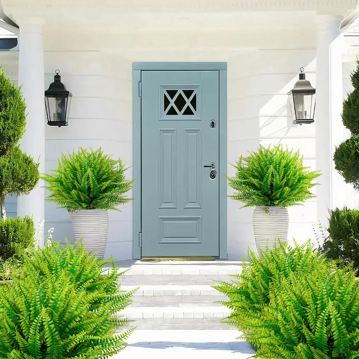 Lush Bundles Artificial Boston Ferns Home Decor Set