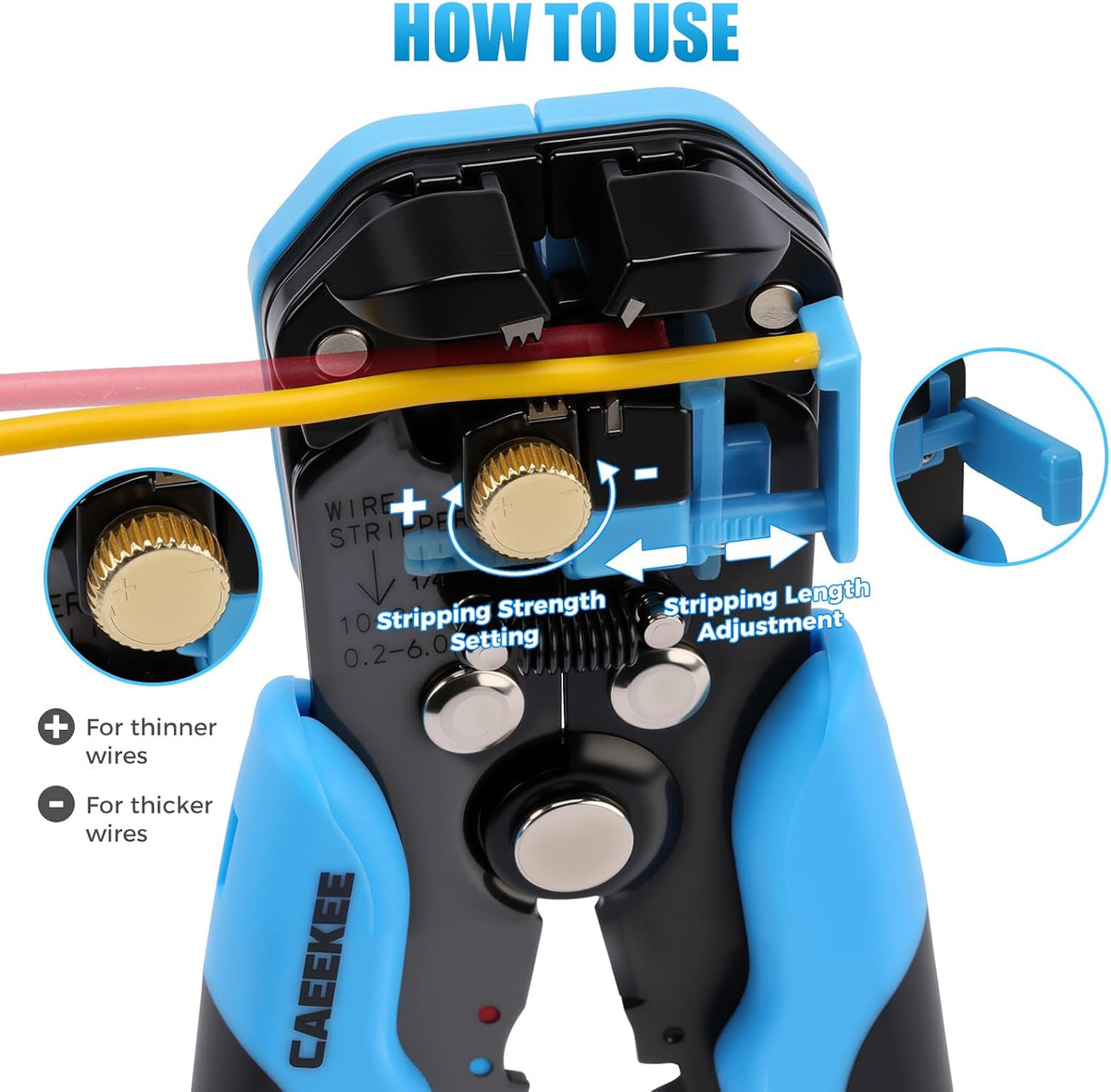 Wire Stripper and Crimping Tool Kit, AWG 24-10 Self-Adjusting Stripper with AWG 22-10 Ratchet Crimper