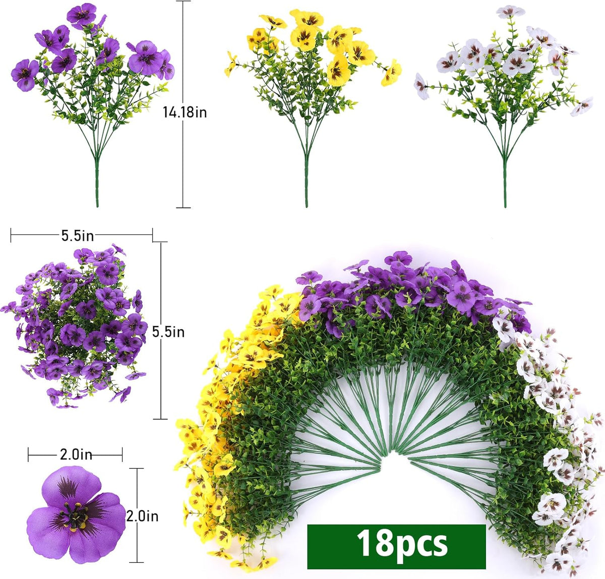 Deluxe Artificial Geranium Silk Blooms Indoor Decor Display