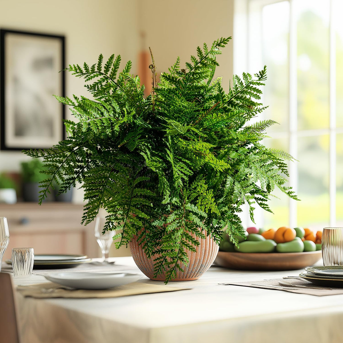 Natural Artificial Boston Ferns Resistant Home Decor Selection