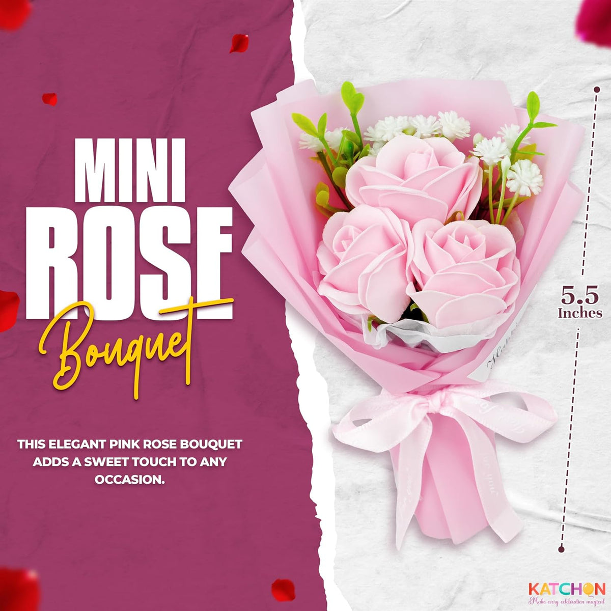 Lush Artificial Pink Rose Bouquet Indoor Decor Assortment