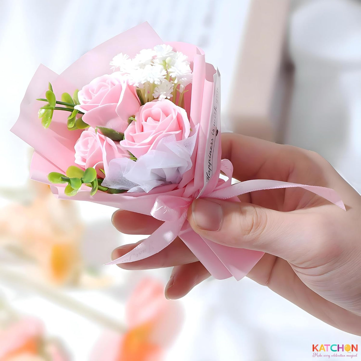 Lush Artificial Pink Rose Bouquet Indoor Decor Assortment