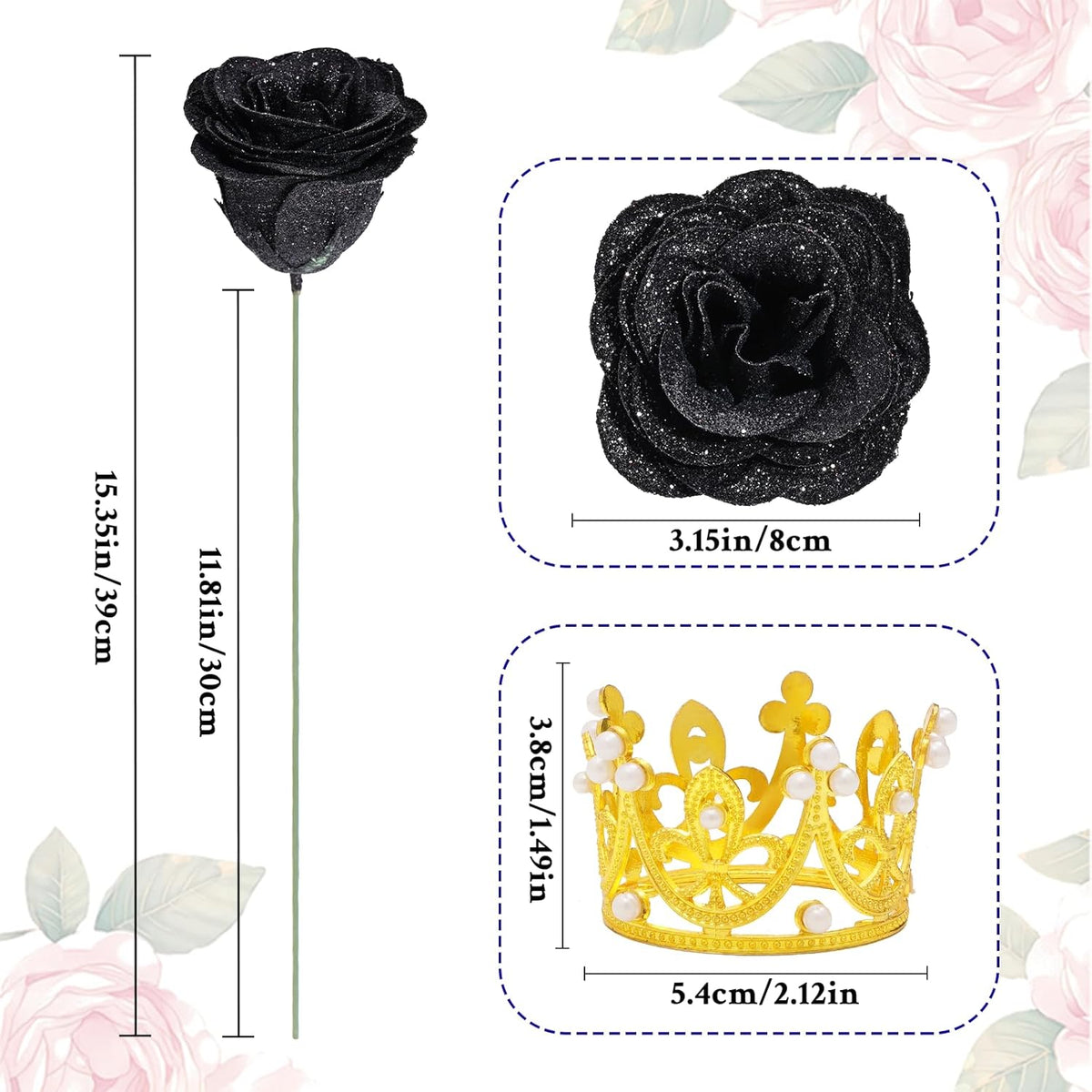 Vibrant DIY Glitter Roses Bouquet Home Decor Assortment