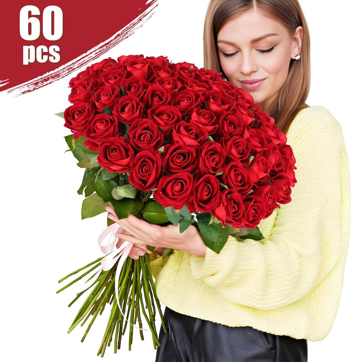 Classic Velvet Silk Artificial Roses Indoor Decor Arrangement