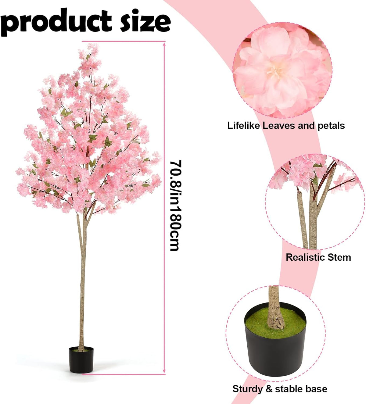 Stylish Artificial Cherry Blossom Pink Home Decor Kit