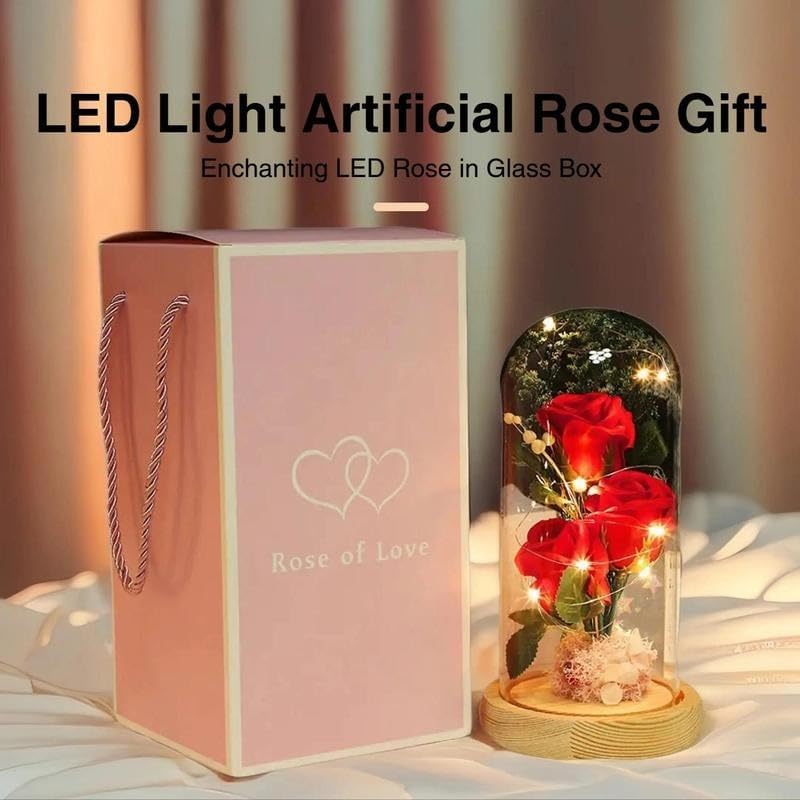 Realistic Led Artificial Rose Bouquet Home Decor Accent