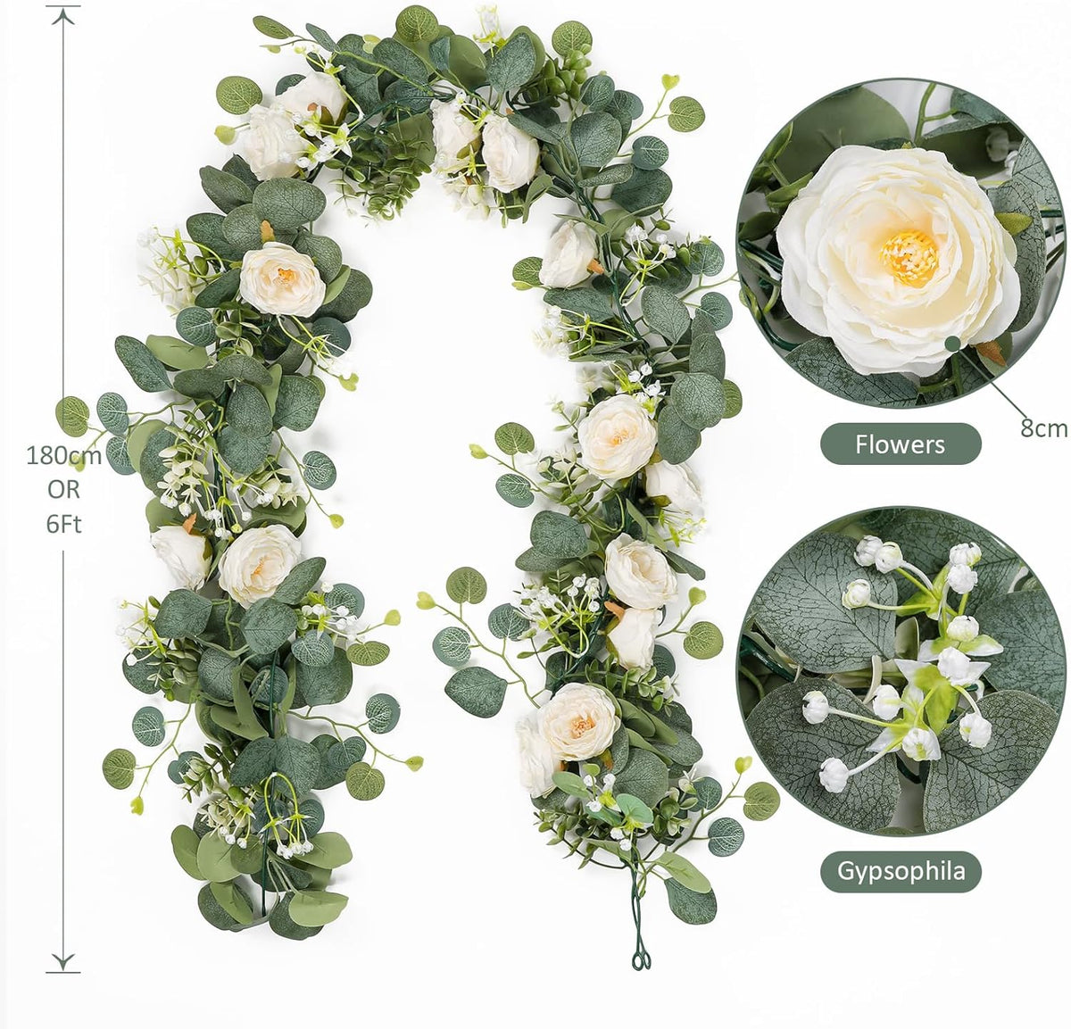 Realistic Artificial Eucalyptus Garland Style Outdoor Decor Selection