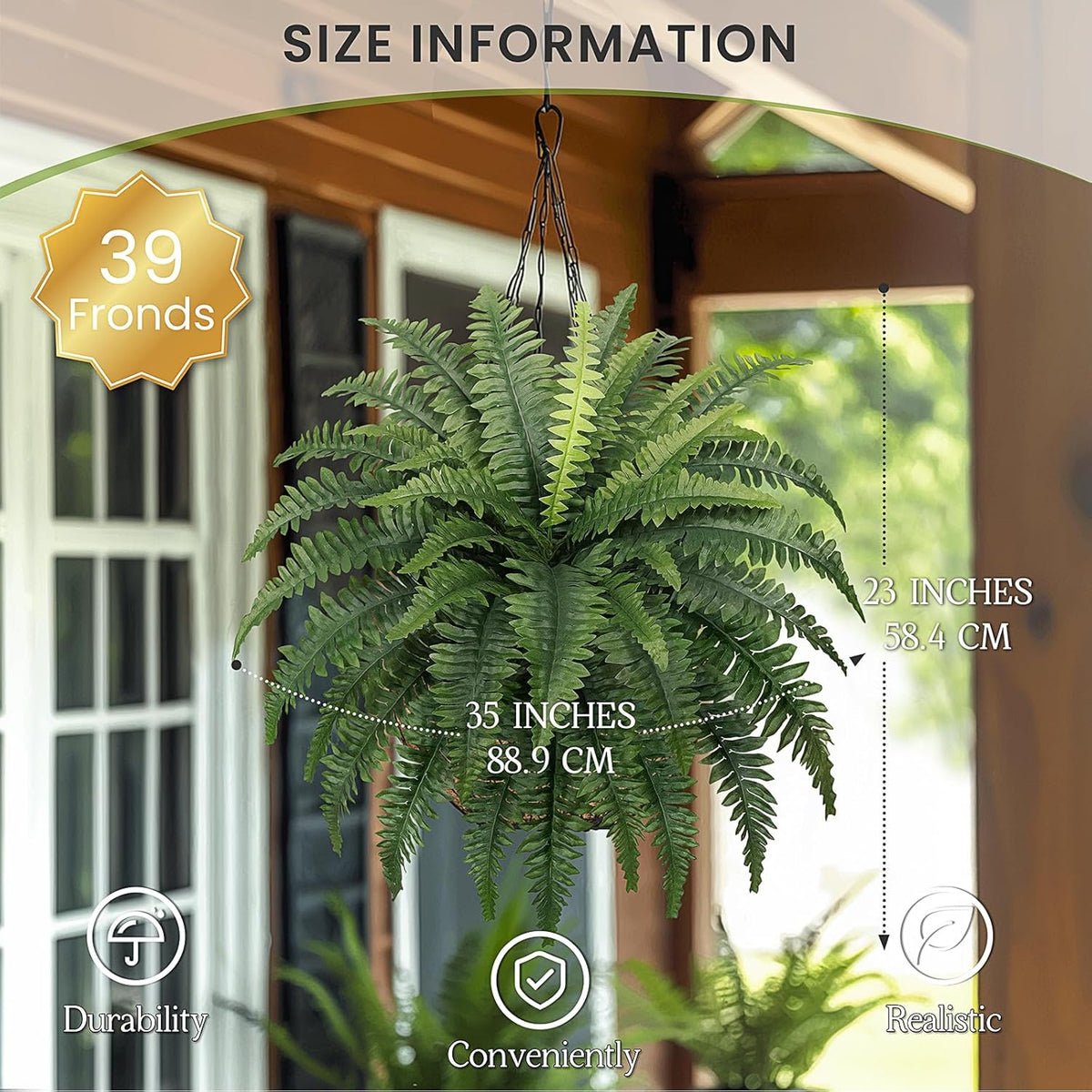 35''/42''/70''Classic UV Resistant Artificial Boston Indoor Decor Display
