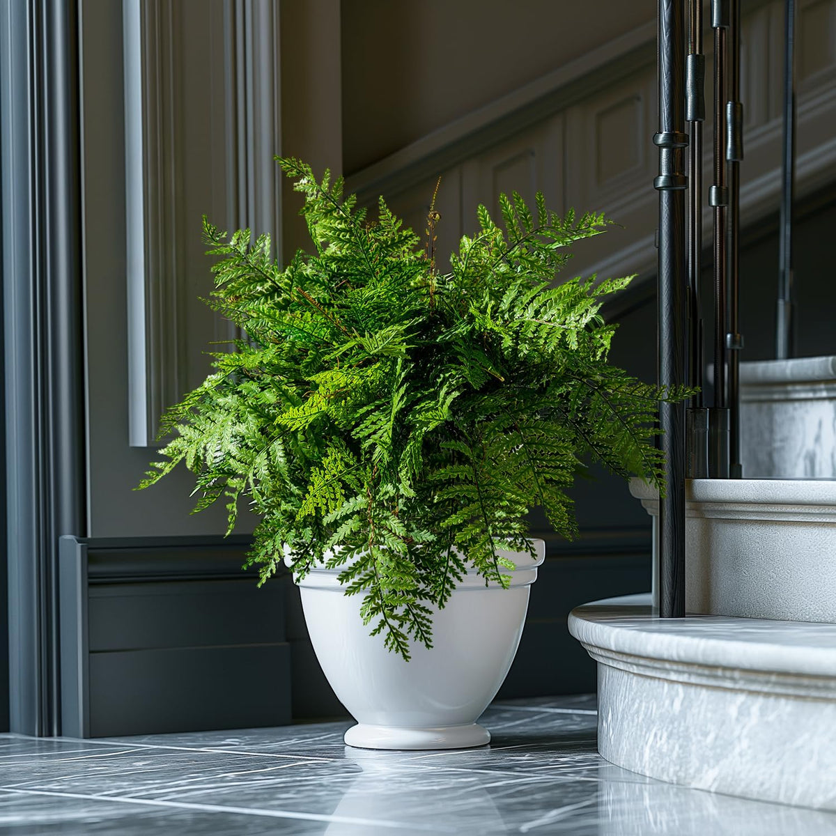 Natural Artificial Boston Ferns Resistant Home Decor Selection