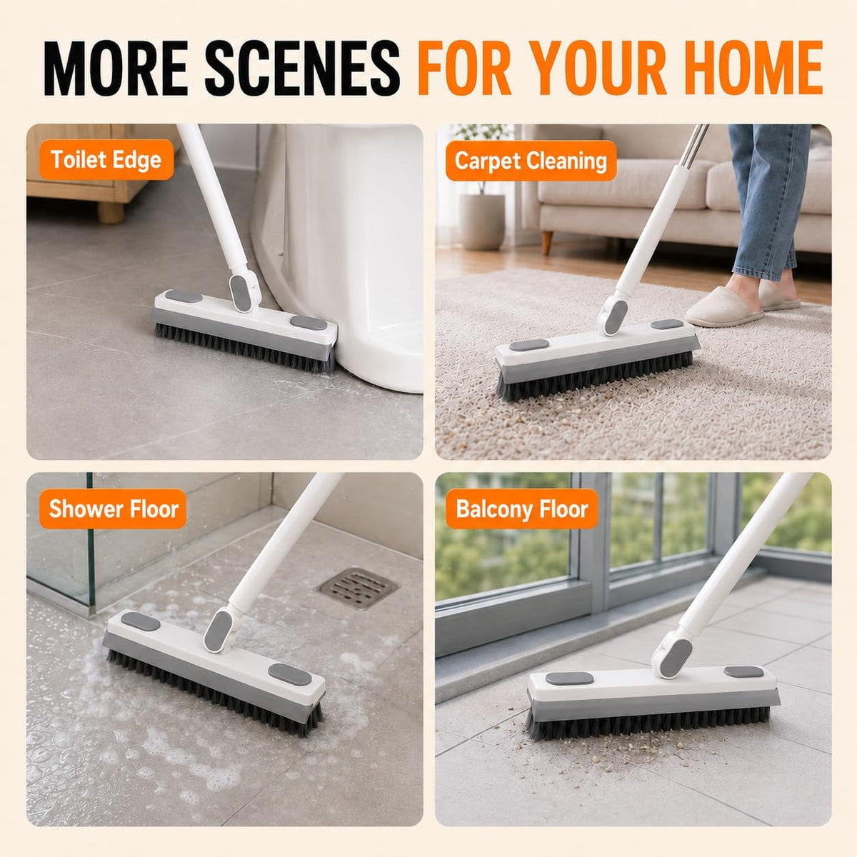 180° Rotating Gap Cleaning Tool - Extendable Adjustable No-Touch Cleaner for Windows and Floors