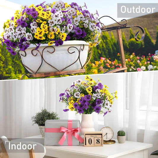 12 Pcs Sophisticated Artificial Pansy Kitchen Style Home Decor Kit