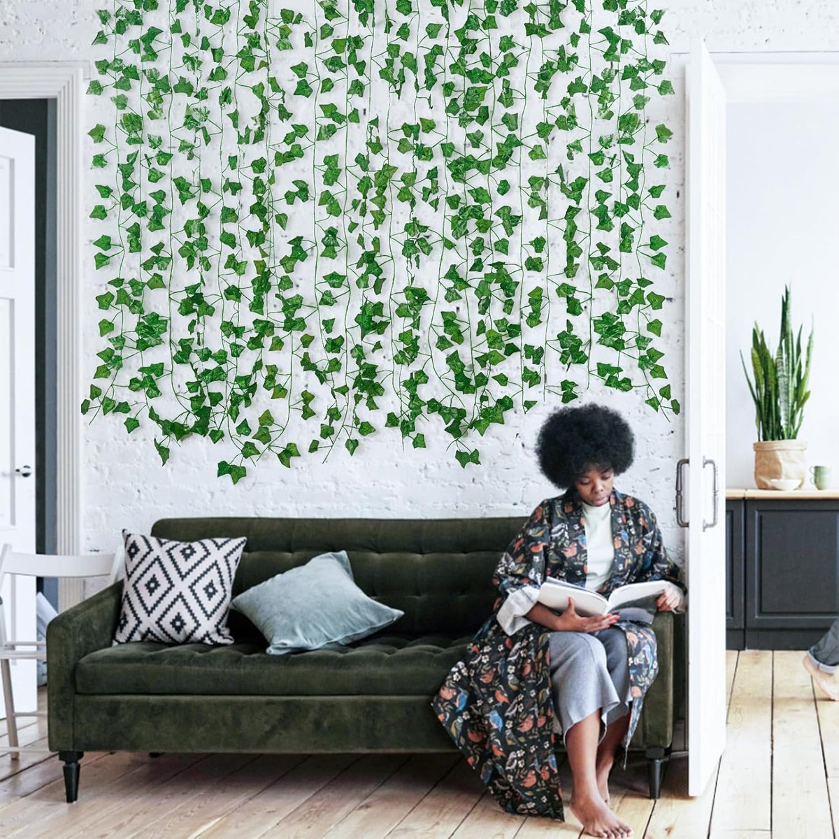 Serene Fake Vines Room Aesthetic Indoor Decor Display