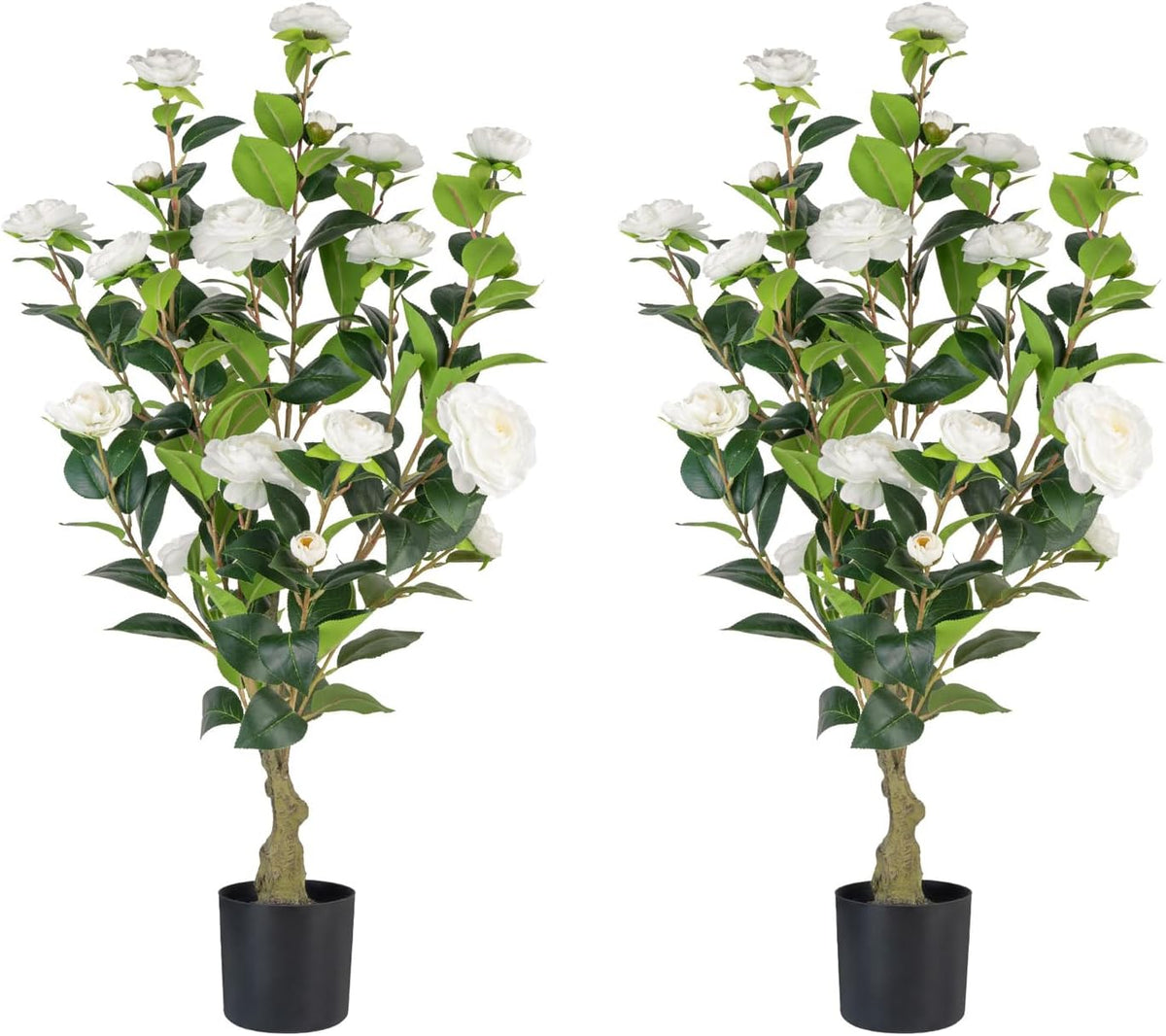 Stylish Artificial Camellia Pot Potted Home Decor Bundle