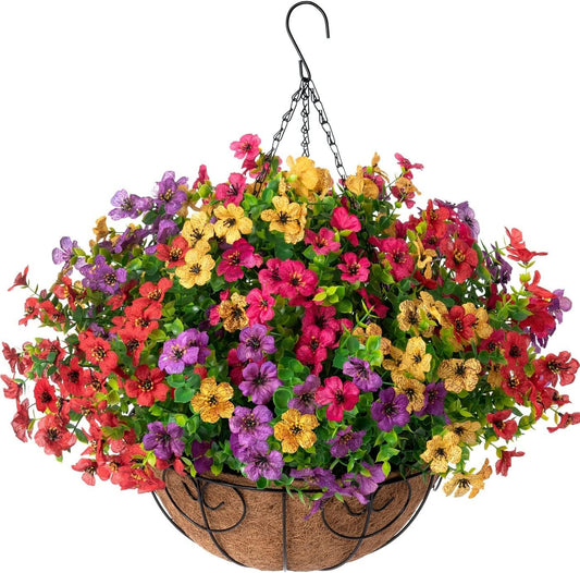 Elegant Artificial Hanging Flower Basket Home Decor Display