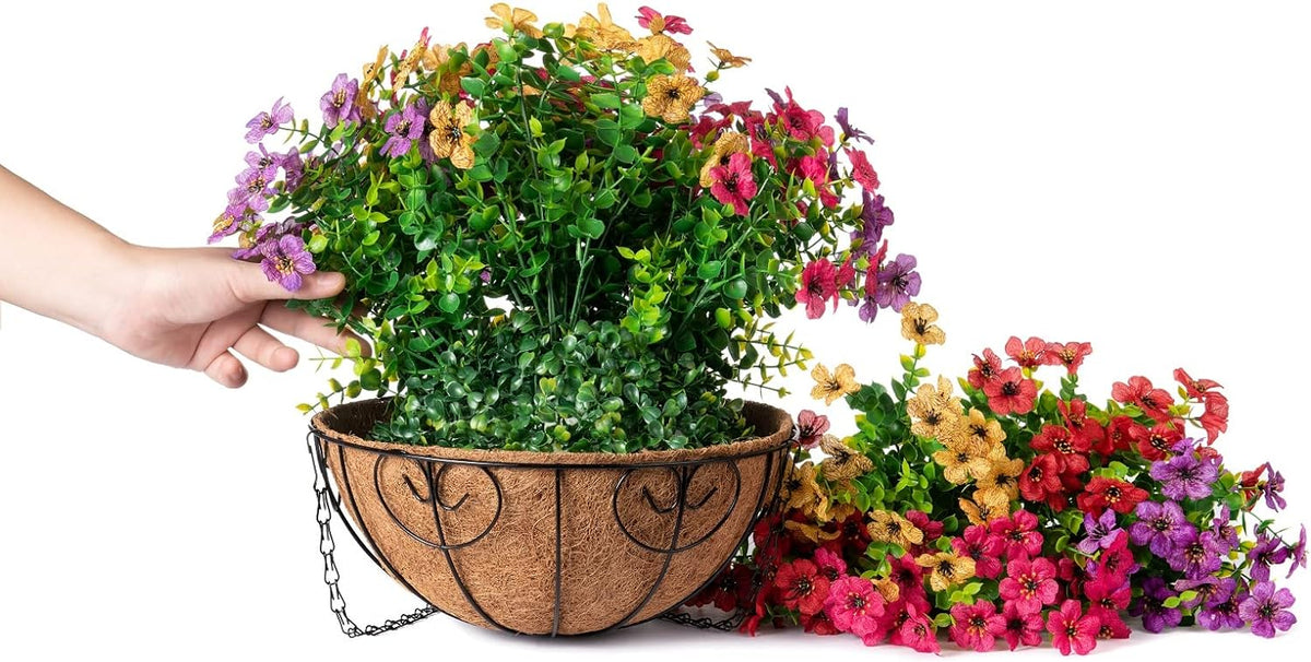 Elegant Artificial Hanging Flower Basket Home Decor Display