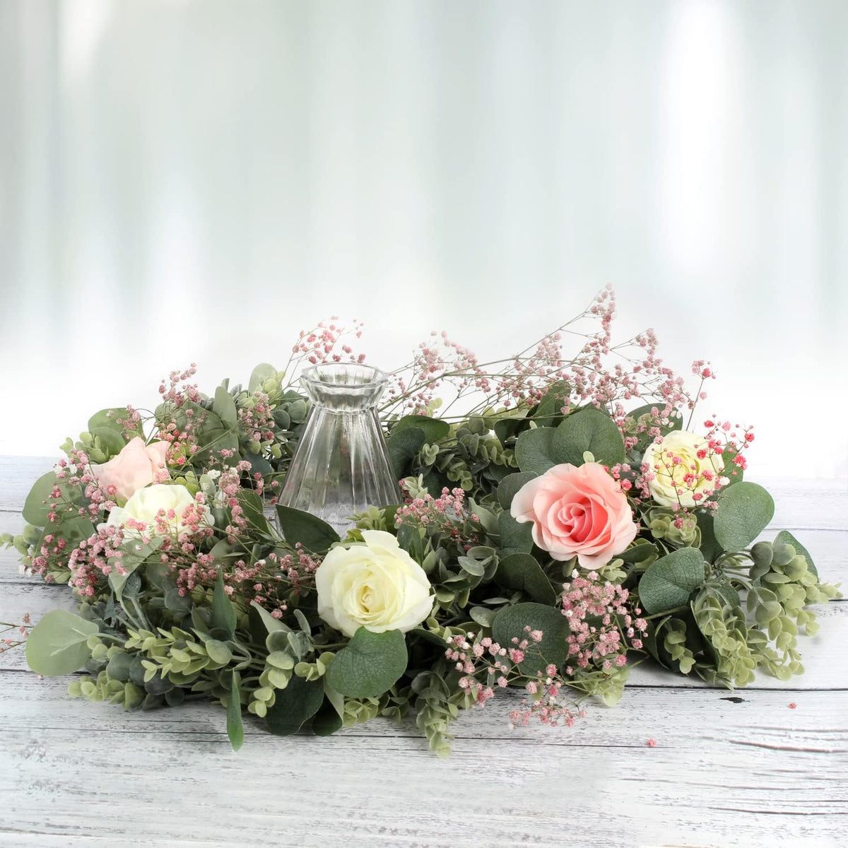 FLORLAB 6.2 Ft Long Faux Eucalyptus Greenery - Wedding Arch Summer Decor - Lambs Ear & Magnolia Garland