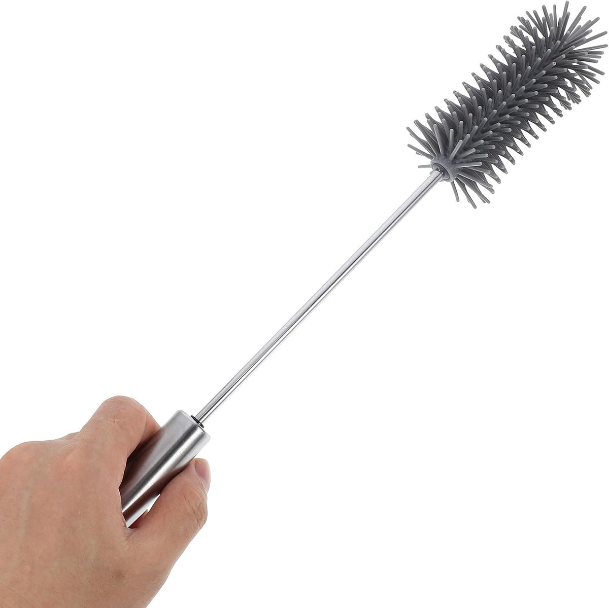 Semi Automatic Rotating Bottle Cleaning Brush with Long Handle Silicone Scrubber