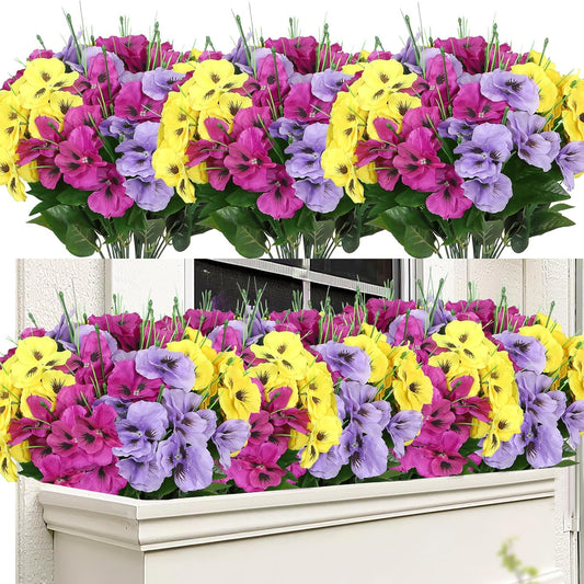 Realistic Bundles Artificial Pansy Resistant Home Decor Kit