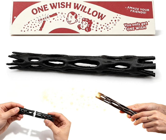 3D Printed Wishing Willow Branch Replica with Vintage Storage Box, Matte Black Novelty Gift