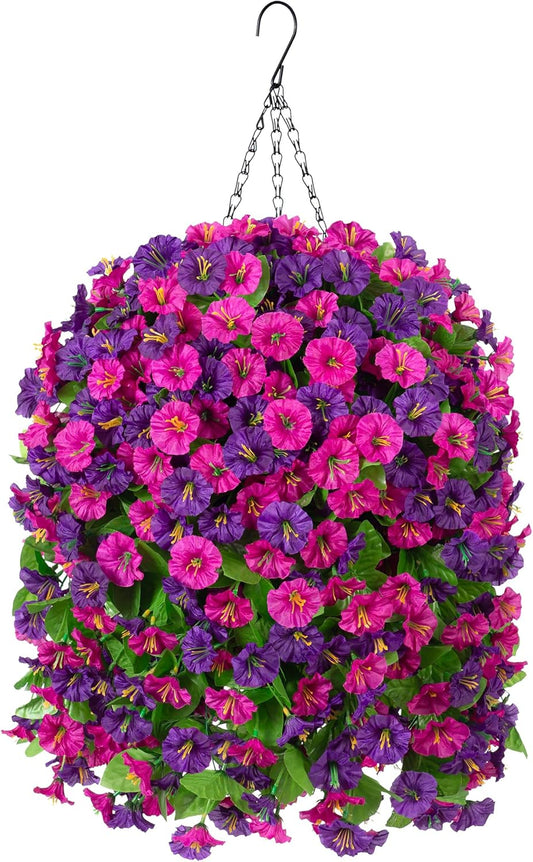 Decorative Artificial Fake Hanging Basket Outdoor Decor Bundle