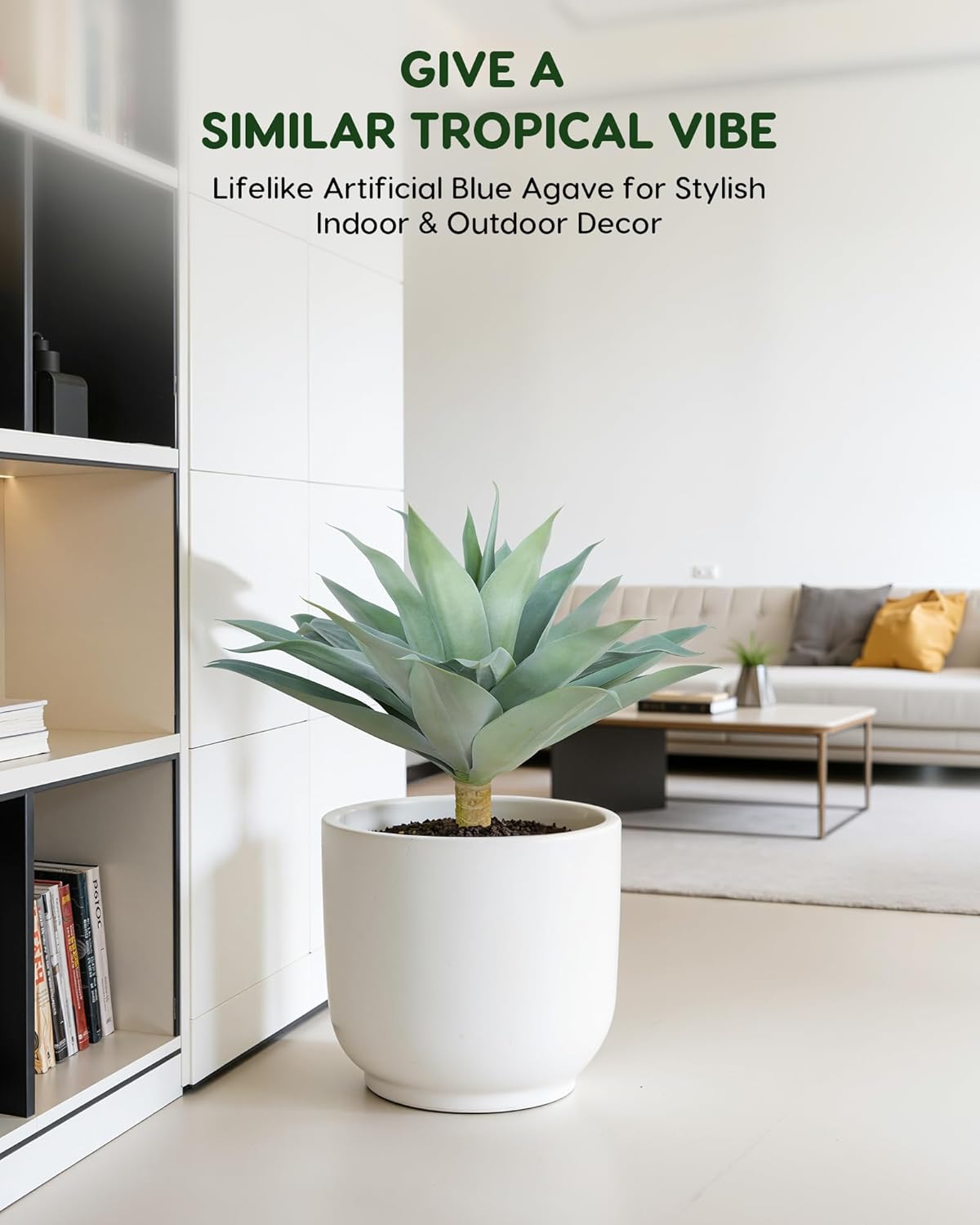 Botanical Artificial Blue Agave Plant Home Decor Arrangement