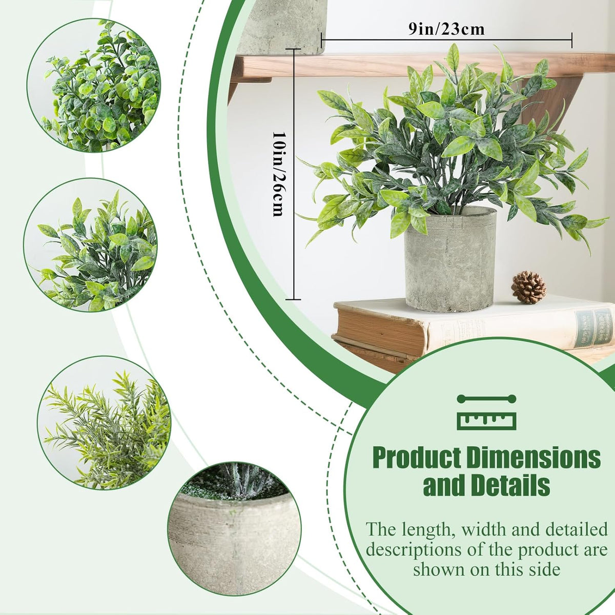 Timeless Mini Potted Artificial Small Home Decor Series