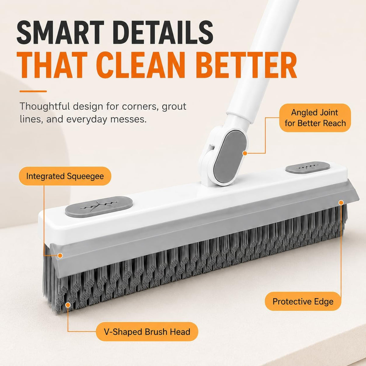 180° Rotating Gap Cleaning Tool - Extendable Adjustable No-Touch Cleaner for Windows and Floors